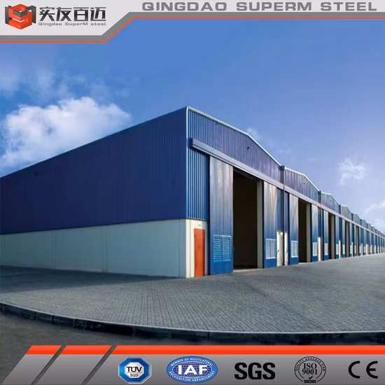 Entrepôt industriel en métal de structure métallique préfabriquée Superm de Chine Qingdao avec certificat CE