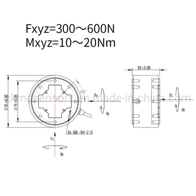 Cellule de charge circulaire à six axes Hkm